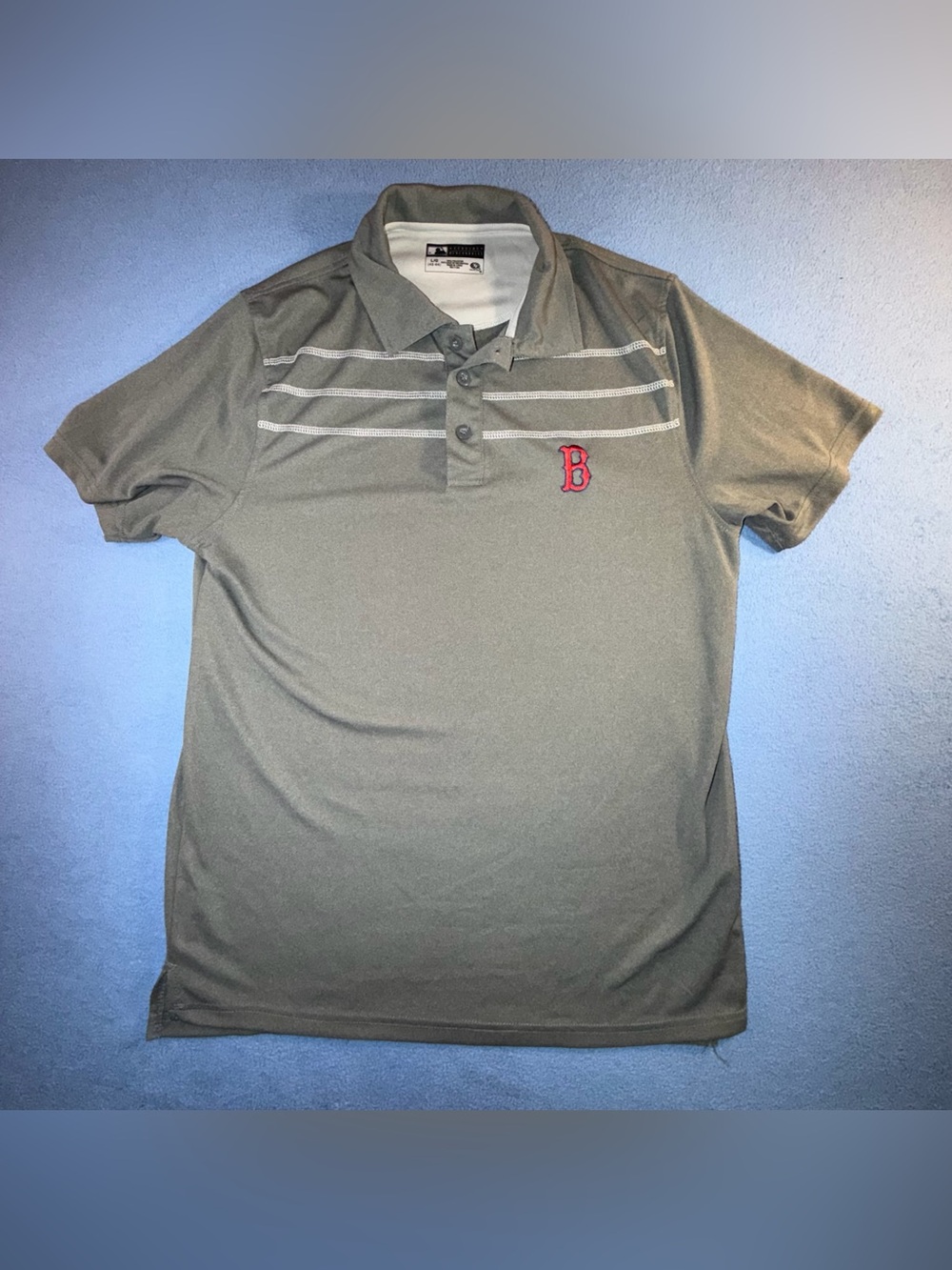 Boston Red Sox Logo Grey Polo Men’s L MLB Genuine Merchandise Baseball